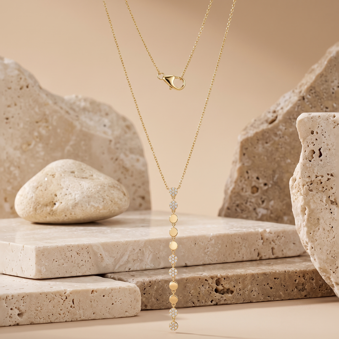 Diamond Bloom Lariat Necklace in 14K Yellow Gold