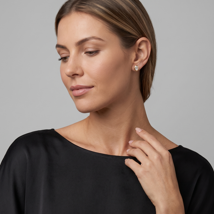 Traditional Baguette Diamond Stud Earrings in 14K Yellow Gold