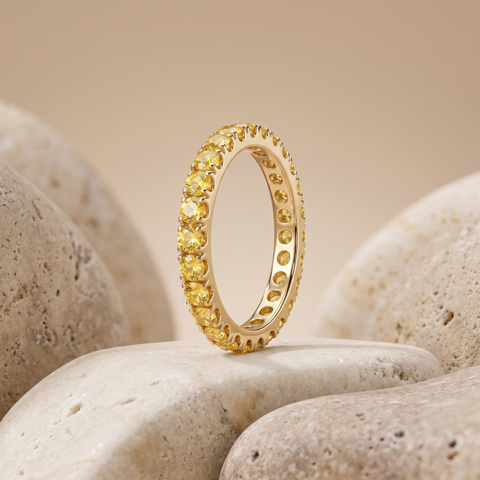 Refined Yellow Sapphire 14K Full Eternity Ring