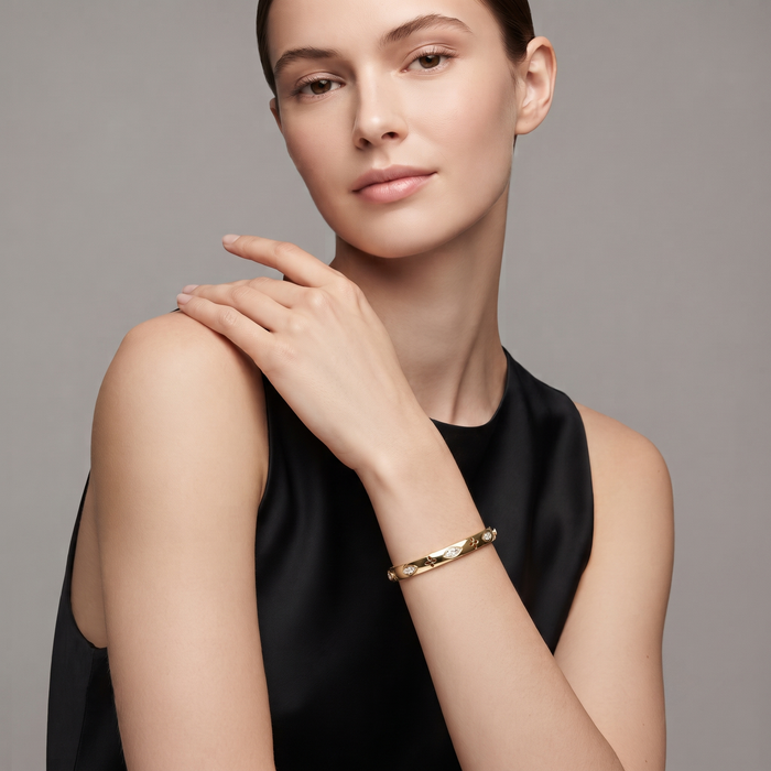 Floral Mirage Marquise Diamond Bracelet in 14K Yellow Gold