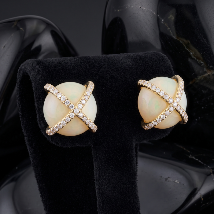 Diamond Kite Stud Earrings in 14K White Gold