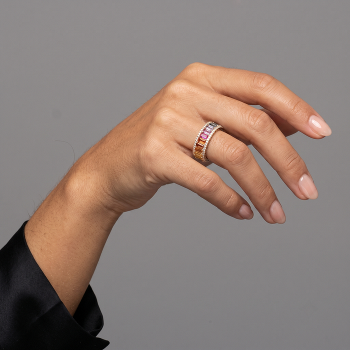 Marquise Cut Colorful Diamond 14K Diamond Ring