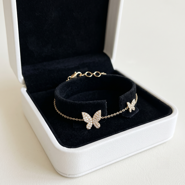 Butterfly Dreams Diamond Chain Bracelet in 14K Gold