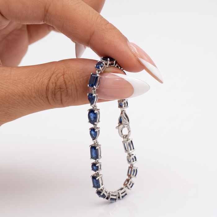 Celestial Mix-Cut Sapphire 14K White Gold Bracelet