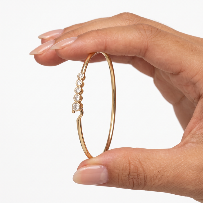 Dusk Radiance Diamond Bangle Bracelet in 14K Yellow Gold