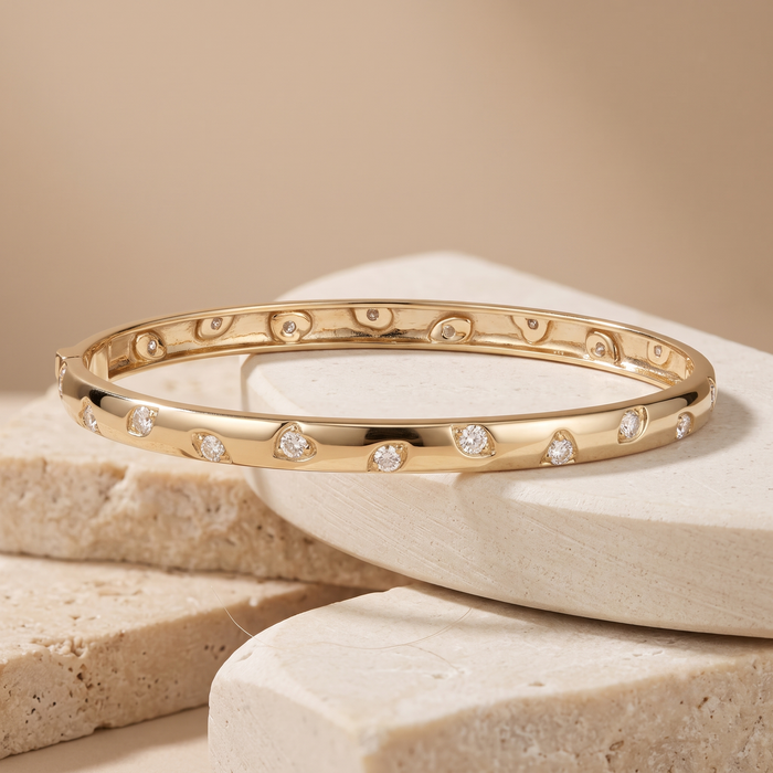 Starlit Whisper Diamond Bracelet in 14K Yellow Gold