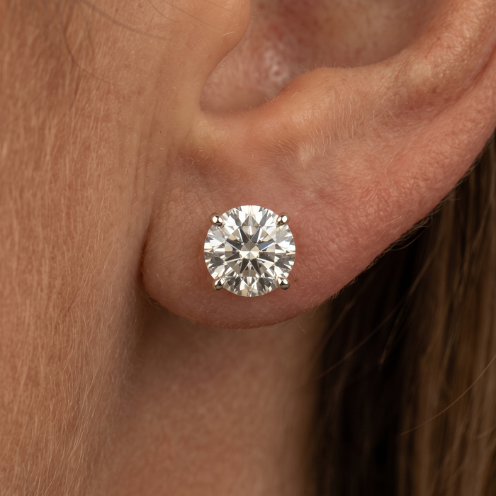 Four Prong Screw Back Martini Stud Earrings in 14K Yellow Gold