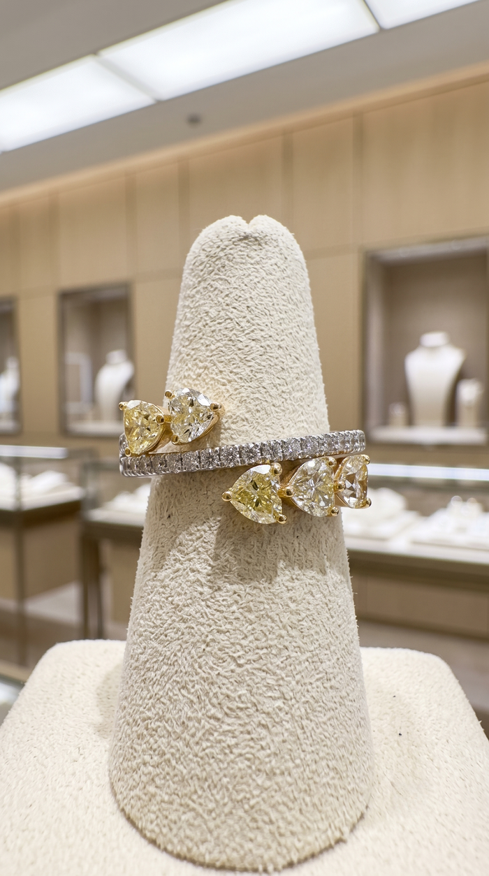 Golden Bloom Dual Band Diamond Ring in 14K Yellow Gold