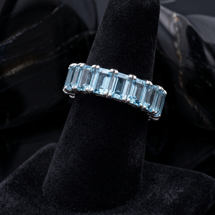 Topaz Eternity Band Gemstone Ring in 14K Gold