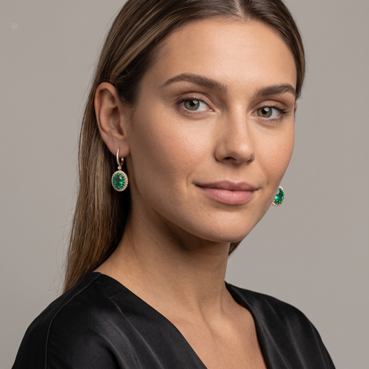 Dreams Diamond Radiant Drop Earrings in 14K Yellow Gold