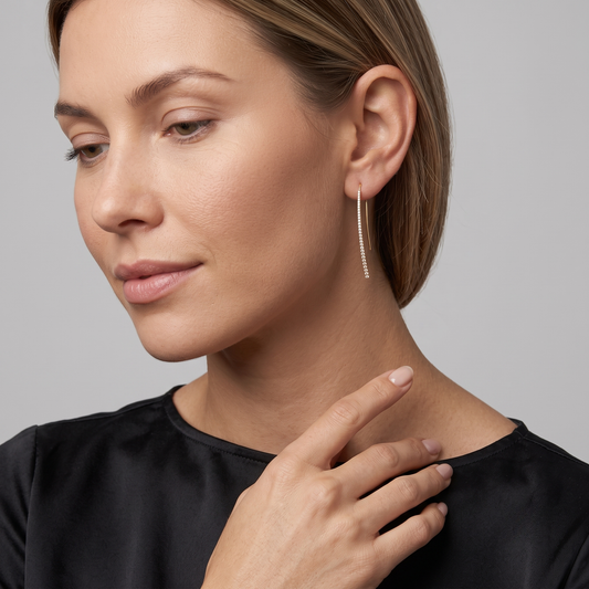 Diamond Eve Hoop Earrings in 14K Yellow Gold