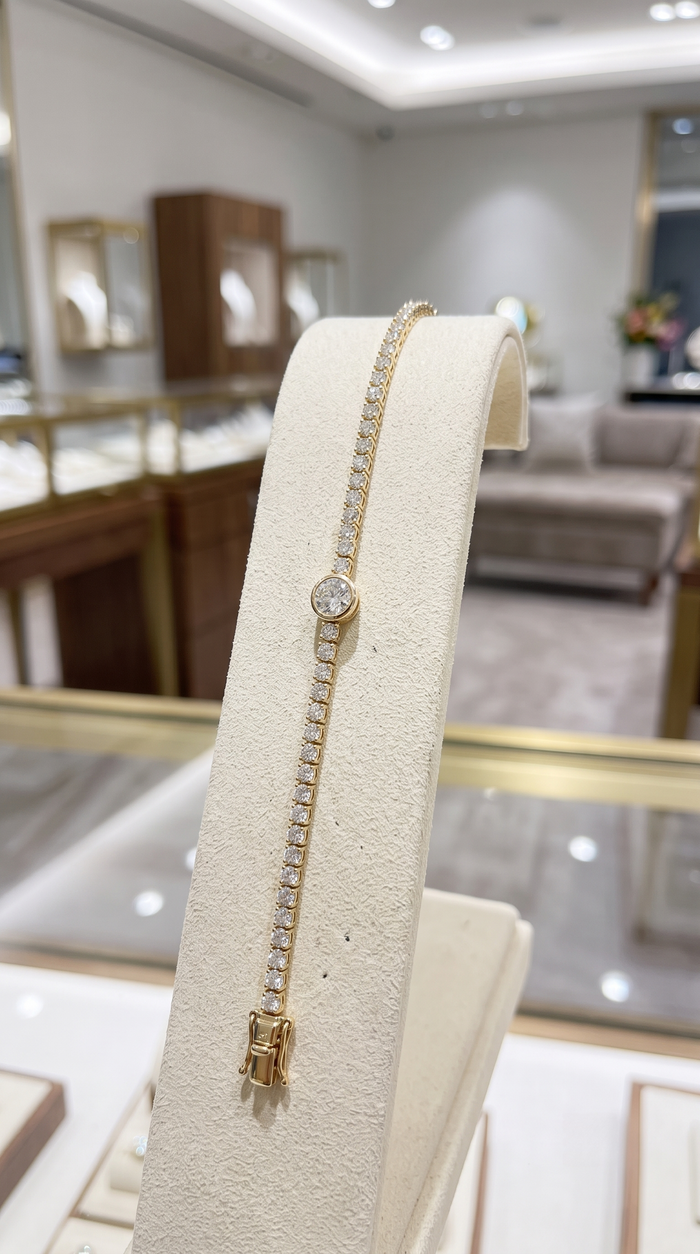 Harmony Tennis Diamond Bracelet in 14K Yellow Gold