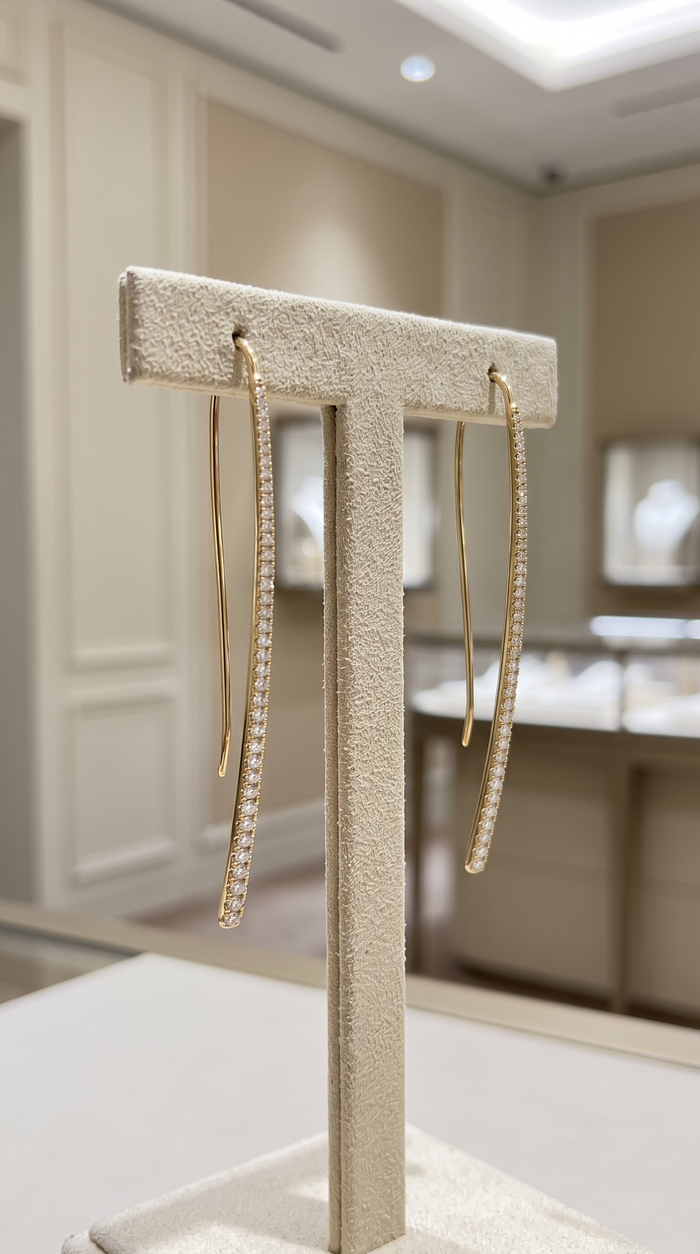 Diamond Eve Hoop Earrings in 14K Yellow Gold