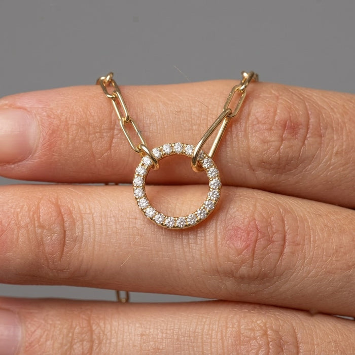 Inch Round Paperclip Link Necklace in 14K Yellow Gold