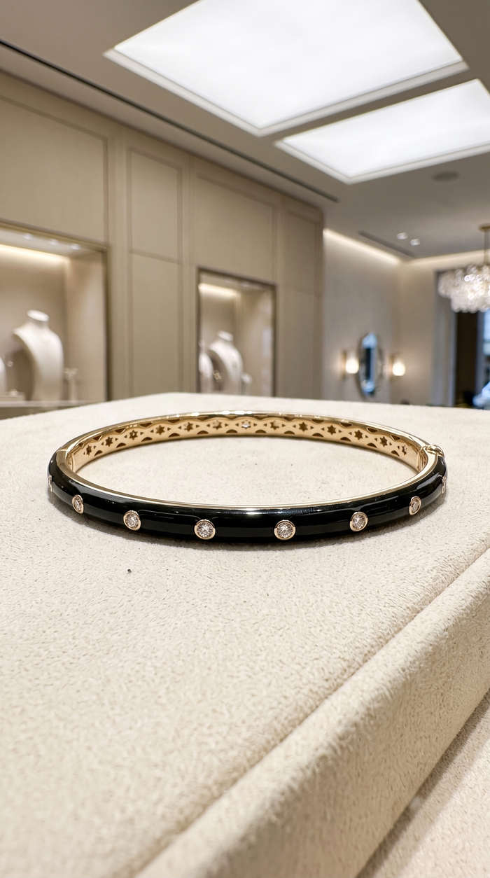 Opal Mirage Bangle Bracelet in 14K Yellow Gold