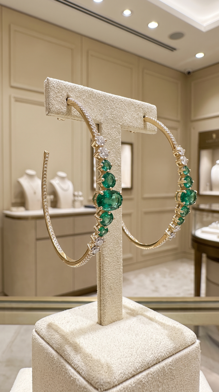 Glamorous Diamond Chandelier Earrings in 14K White Gold