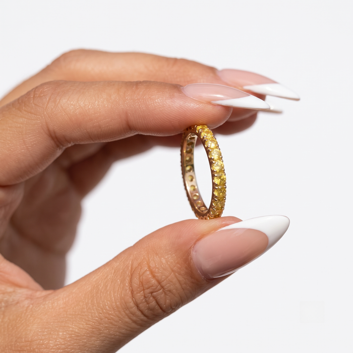 Refined Yellow Sapphire 14K Full Eternity Ring