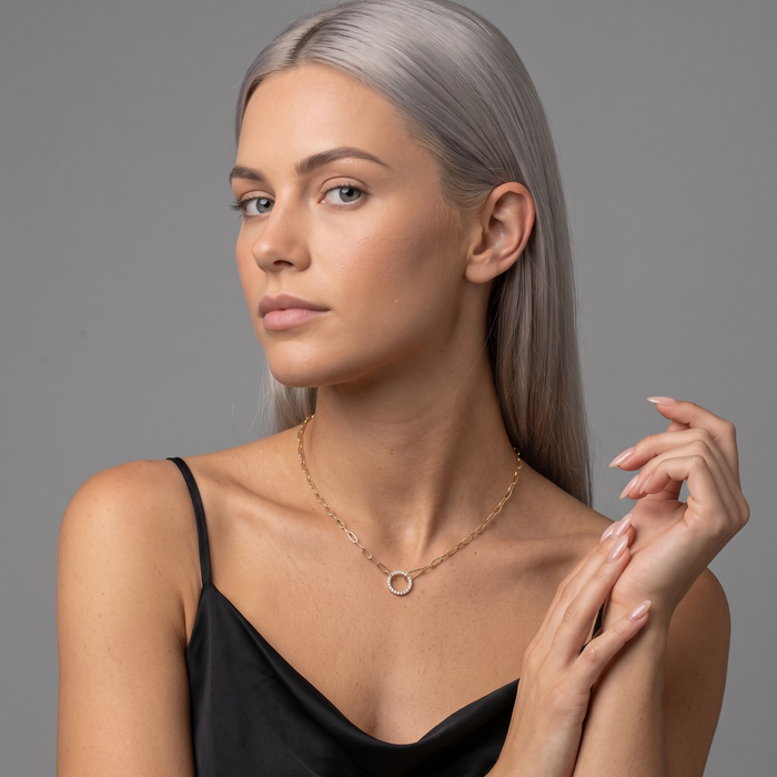 Inch Round Paperclip Link Necklace in 14K Yellow Gold