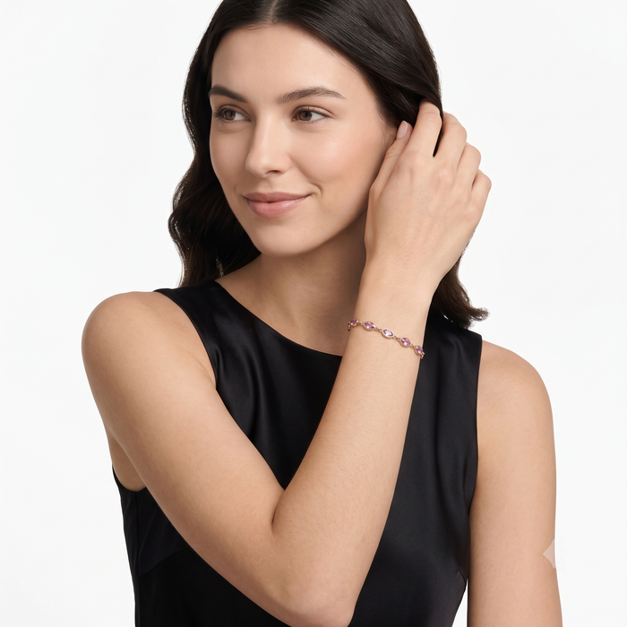 Lavender Marquise 14K Yellow Gold Link Bracelet