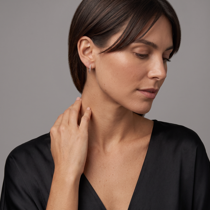 Euphoric Diamond Huggies Earrings in 14K Yellow Gold