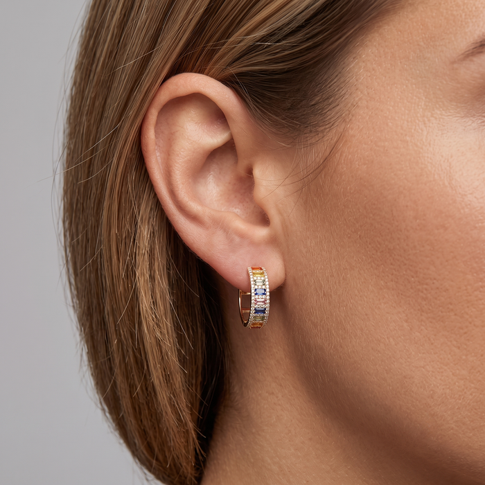 Daylight Radiance Hoop Earrings in 14K Yellow Gold