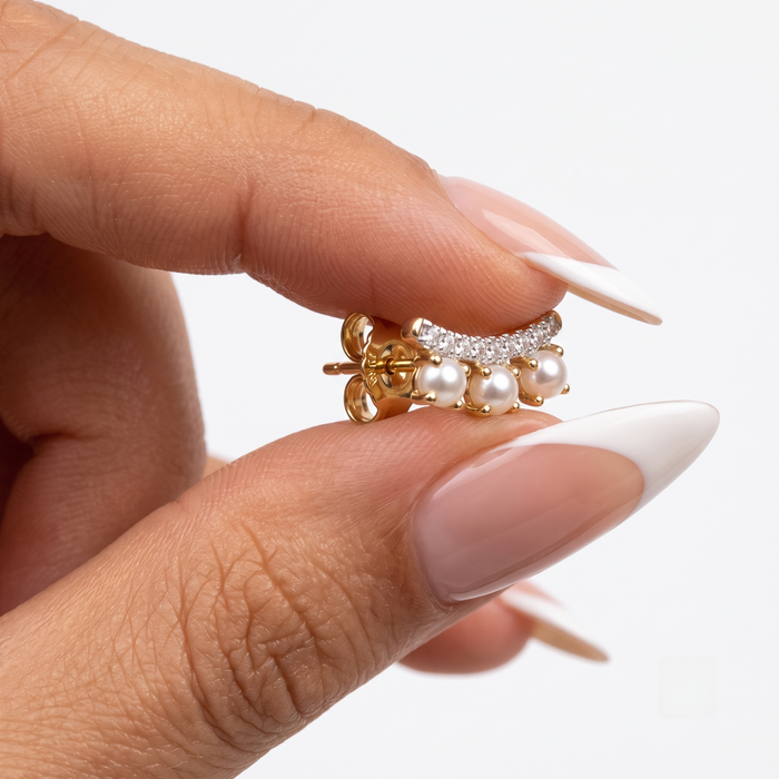Pear Diamond Stud Earrings in 14K Yellow Gold