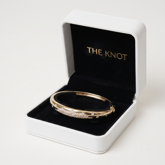 42 Diamond Orbit 14K (or 18k upon request) Yellow Gold Bangle Bracelet