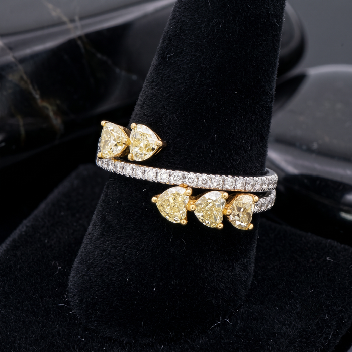 Golden Bloom Dual Band Diamond Ring in 14K Yellow Gold