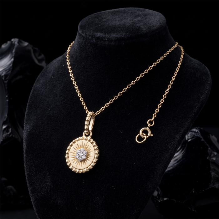 Cascade Diamond Pendant Necklace in 14K Yellow Gold