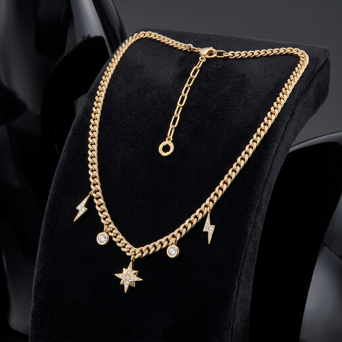 Vibe Station Diamond Necklace in 14K Yellow Gold
