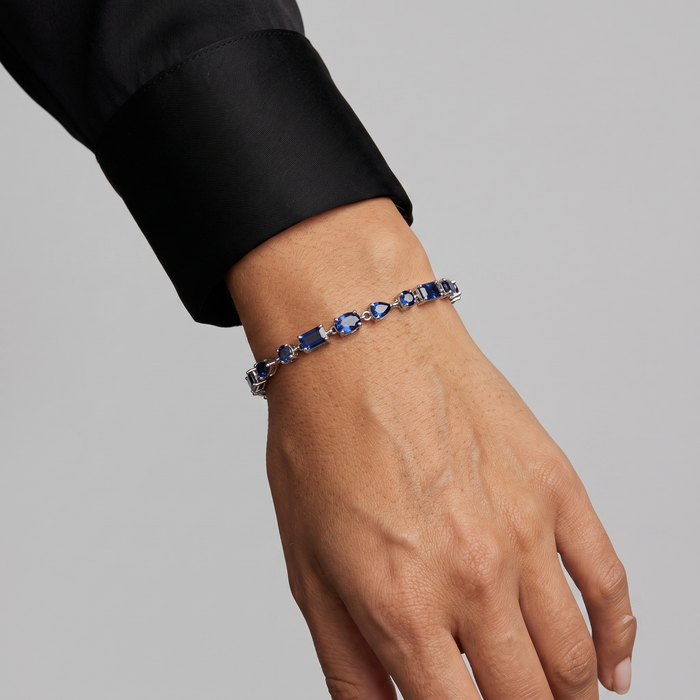 Celestial Mix-Cut Sapphire 14K White Gold Bracelet