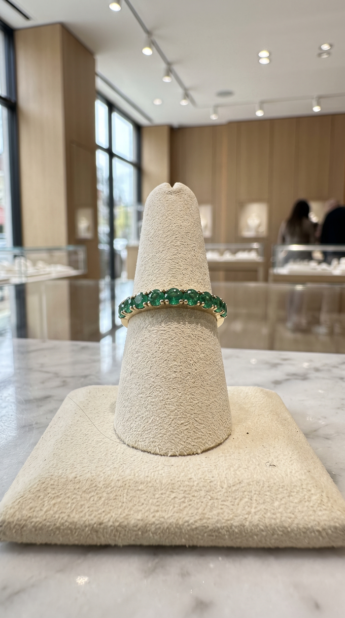 Emerald Eternity 14K Gold Band Ring