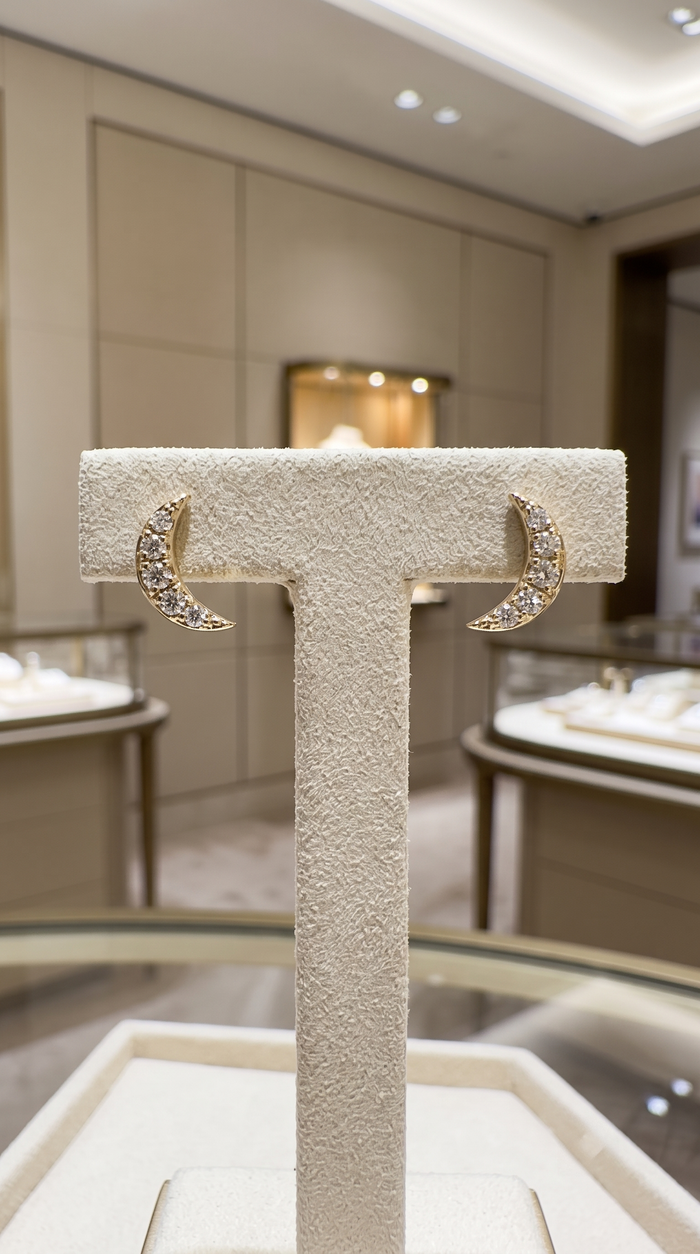 Ruby Diamond Stud Earrings in 14K Yellow Gold