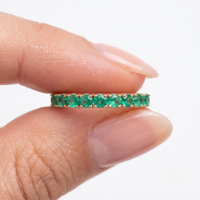 Emerald Eternity 14K Gold Band Ring