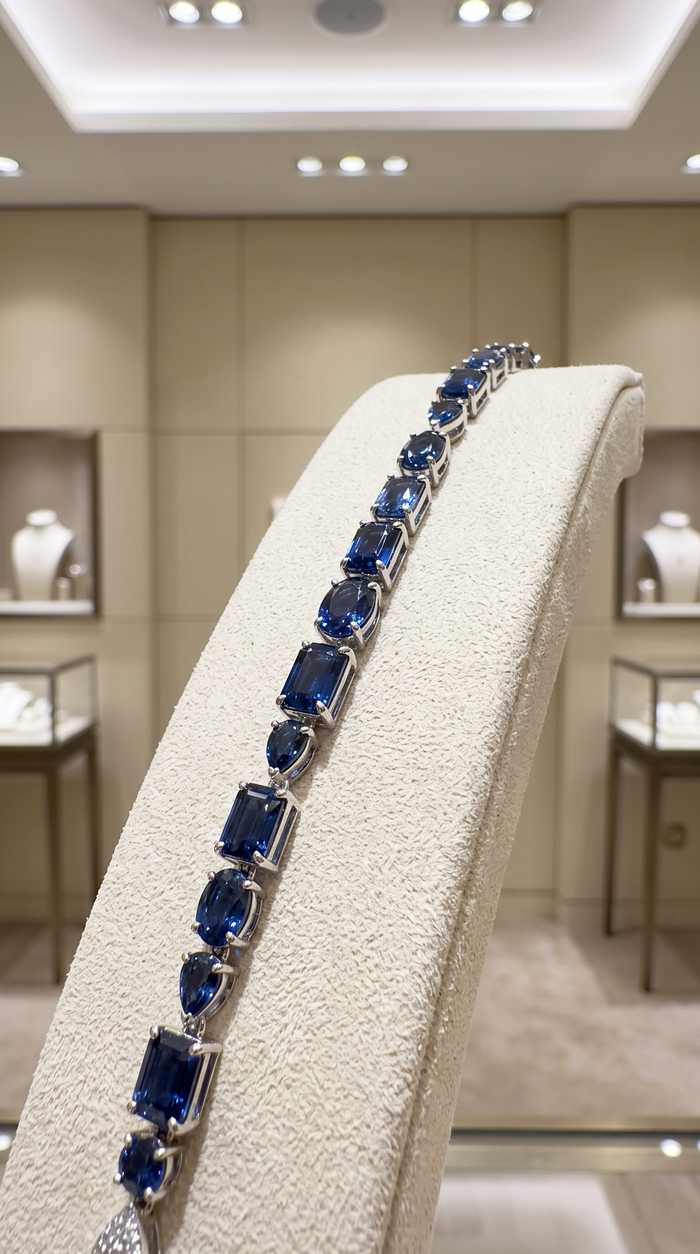 Celestial Mix-Cut Sapphire 14K White Gold Bracelet