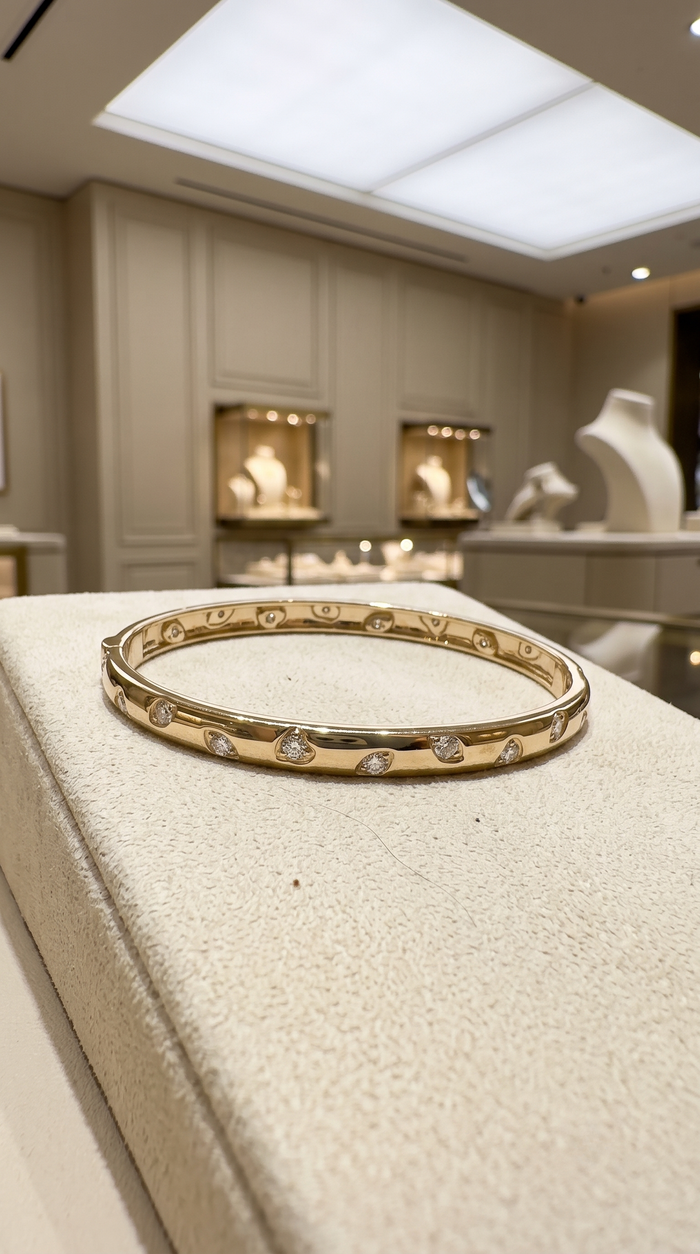 Starlit Whisper Diamond Bracelet in 14K Yellow Gold