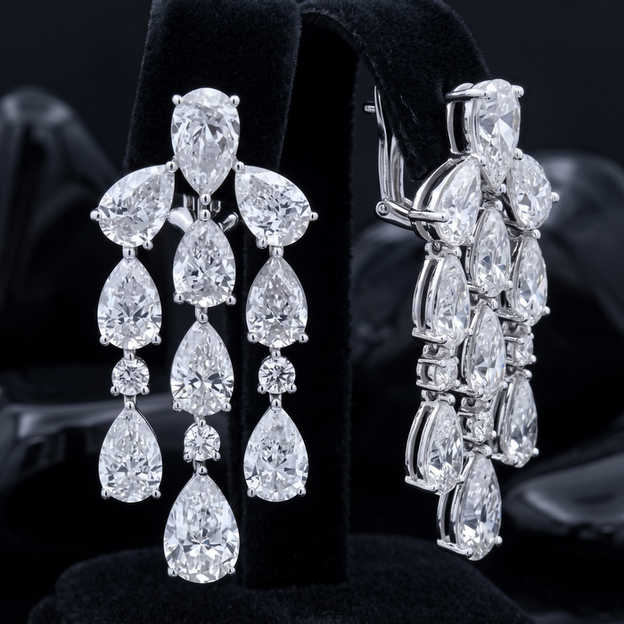 Illumine Chandelier White Diamond Earrings