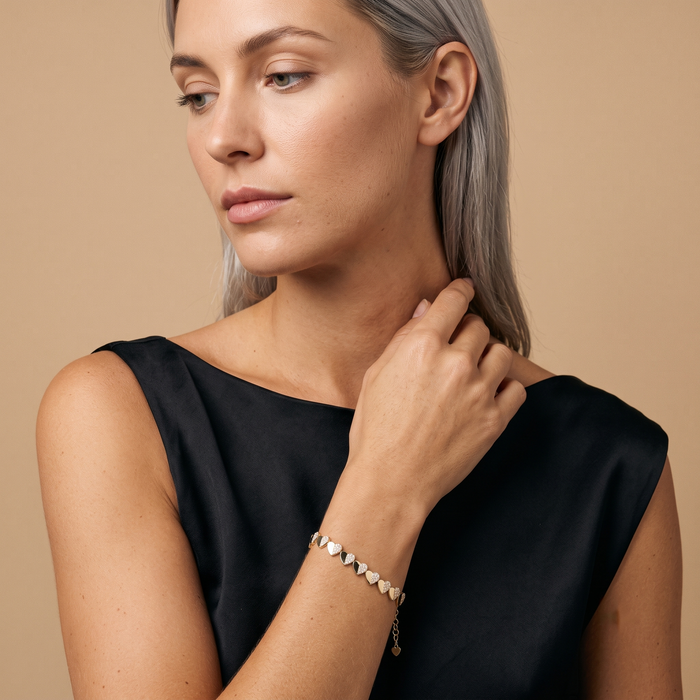 Lustrous Bliss Diamond Charm Bracelet in 14K Yellow Gold