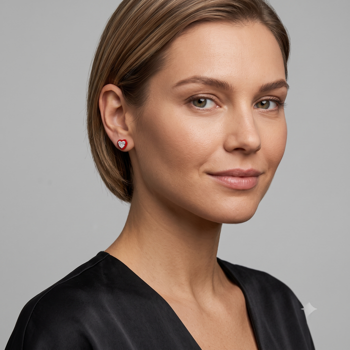 Exquisite Diamond Ear Studs Earrings in 14K Yellow Gold