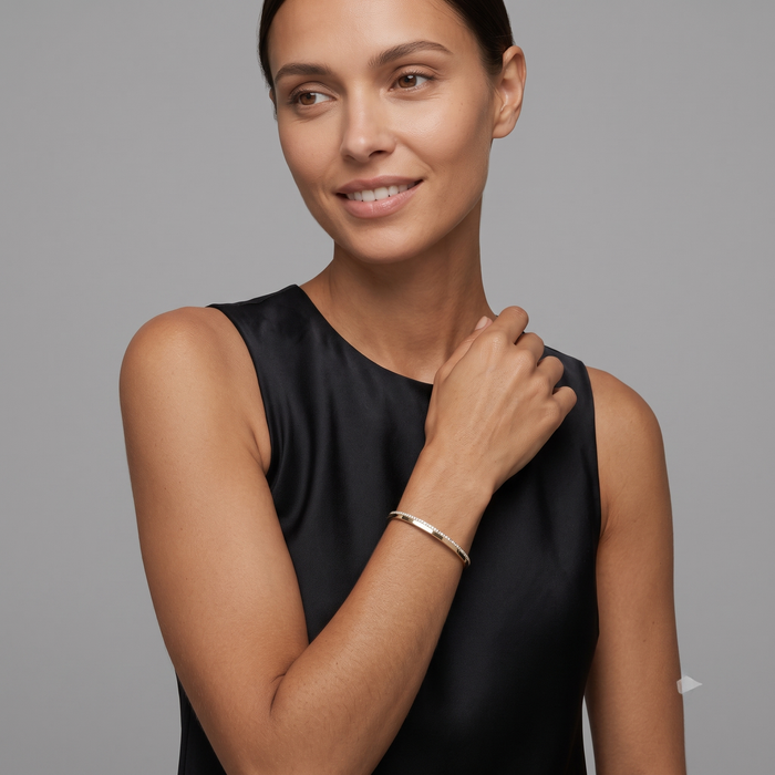 Cosmic Grace Diamond Bangle Bracelet in 14K Yellow Gold