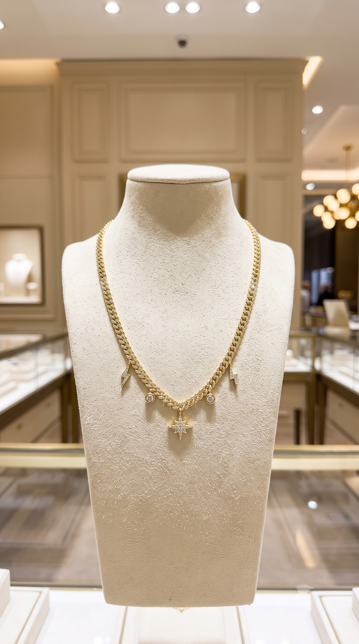 Vibe Station Diamond Necklace in 14K Yellow Gold