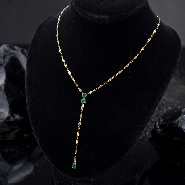 Diamond Dewdrop Lariat Necklace in 14K Yellow Gold