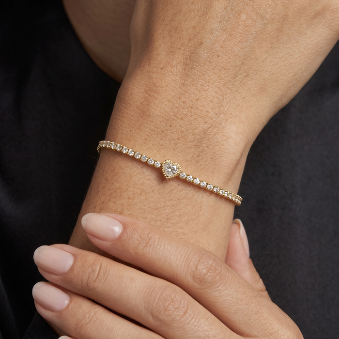 Diamond Stardust Tennis Bracelet in 14K Yellow Gold