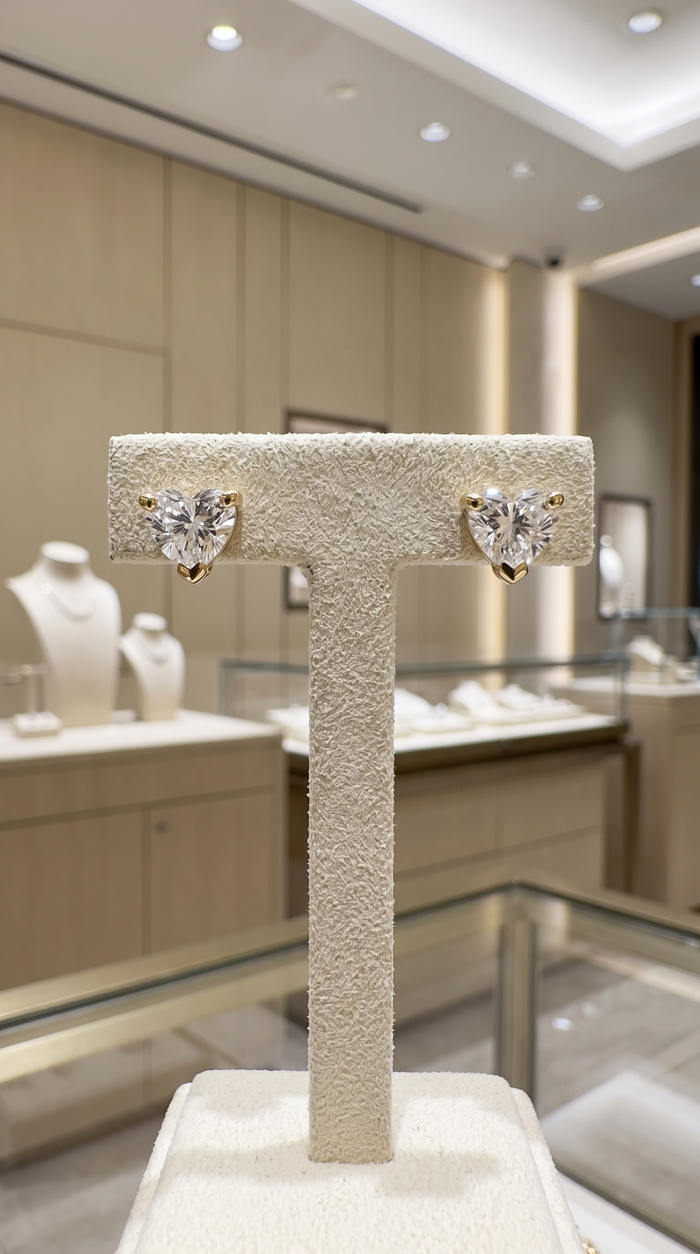 Artisanry Fancy Diamond Stud Earrings in 14K Yellow Gold