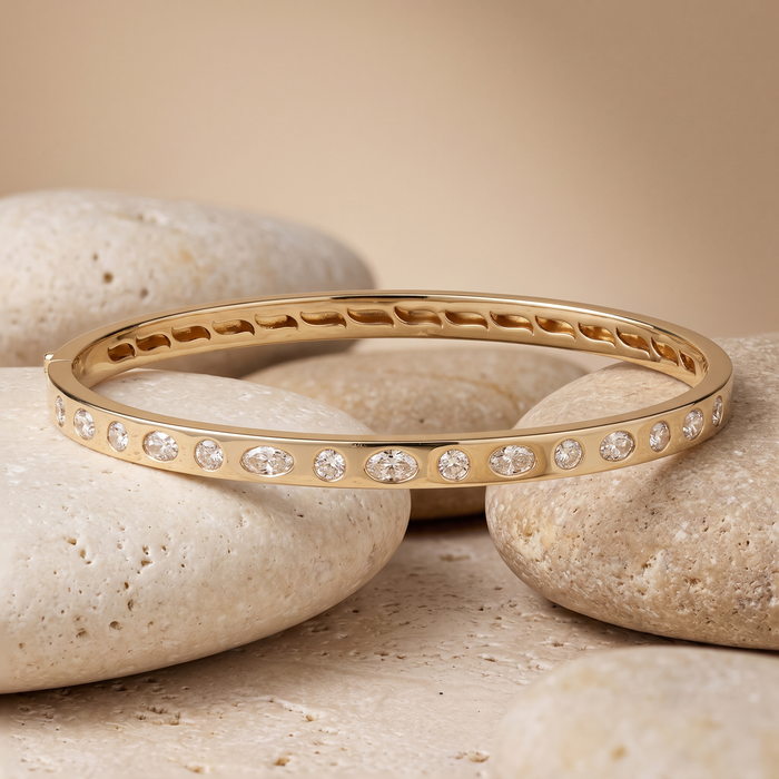 Stardust Flow Mixed Cut Diamond Bracelet in 14K Yellow Gold
