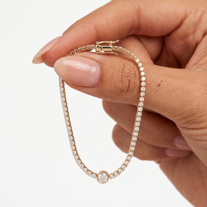 Harmony Tennis Diamond Bracelet in 14K Yellow Gold