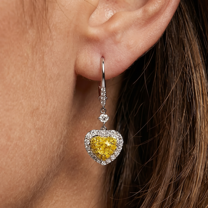 Radiant Endless 14K (or 18k upon request) Yellow Gold Diamond Drop Earrings