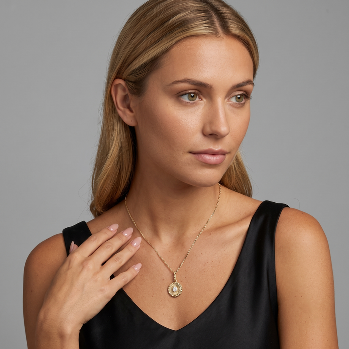 Cascade Diamond Pendant Necklace in 14K Yellow Gold