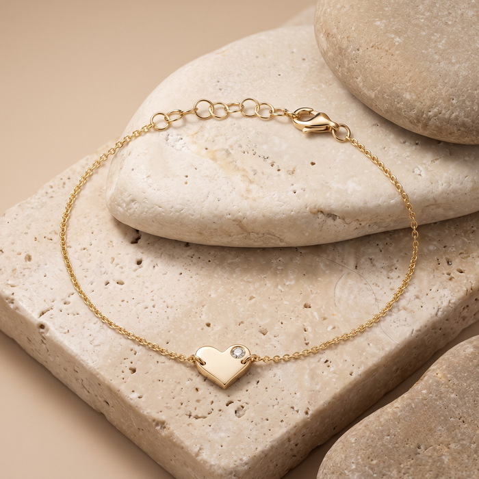 Heartlight Dainty Bracelet in 14K Yellow Gold
