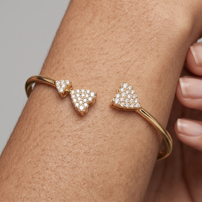 Nova Whisper Cuff Bangle Bracelet in 14K Yellow Gold